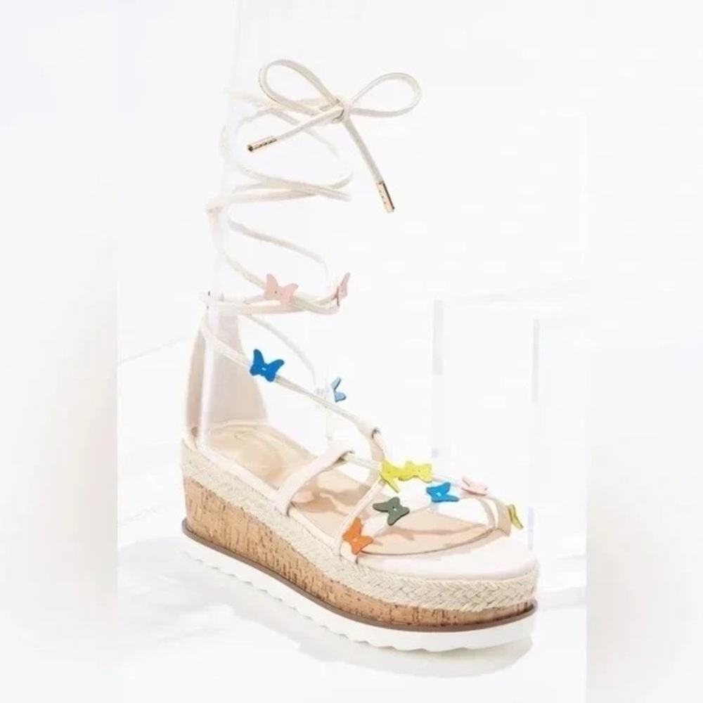 Cato | Butterfly Ankle Wrap Wedges Size 7 - Picture 3 of 5